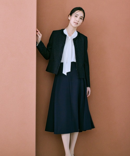 ROPE'(ロペ)の「トリアセダブルクロス ハイウエストフレアスカート/イージーケア・セットアップ対応・25AW(スカート・レディース・ネイビー・40/38/36)」の16枚目の写真