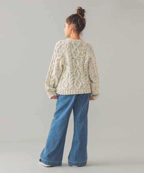 こども ビームス（コドモビームス）の「【別注】MARET / デニム フレア パンツ 2025FW（140～150cm）（その他パンツ・キッズ・インディゴブルー・L(140-150㎝)）」の4枚目の写真