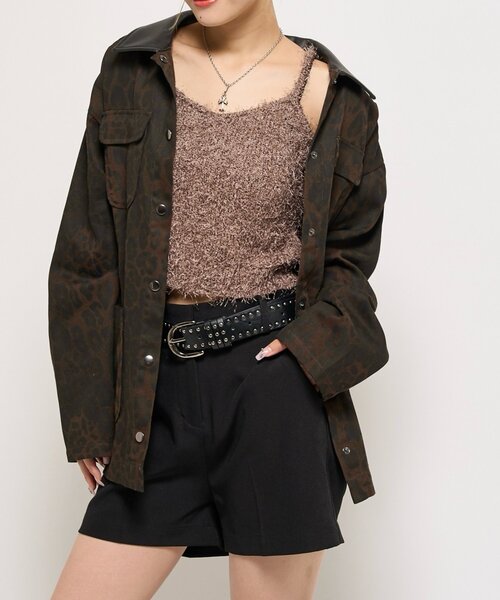 WHO'S WHO gallery(フーズフーギャラリー)の「シャギーニットキャミ(ニット/セーター・レディース・ホワイト/ブラック/ブラウン・FREE)」の3枚目の写真