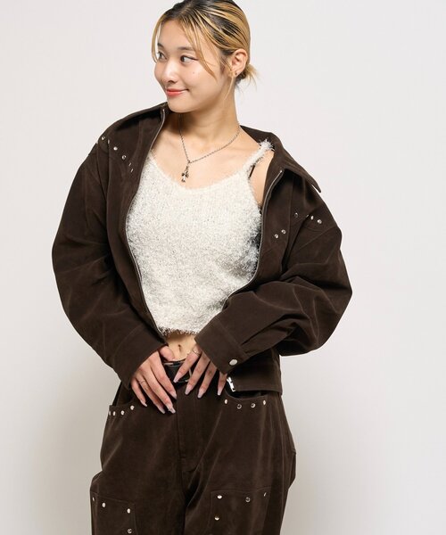 WHO'S WHO gallery(フーズフーギャラリー)の「シャギーニットキャミ(ニット/セーター・レディース・ホワイト/ブラック/ブラウン・FREE)」の12枚目の写真