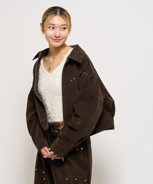 WHO'S WHO gallery(フーズフーギャラリー)の「シャギーニットキャミ(ニット/セーター・レディース・ホワイト/ブラック/ブラウン・FREE)」の10枚目の写真