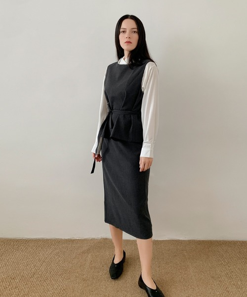 DECADE CLASSIC(ディケイド クラシック)の「DECADE CLASSIC タイトロングスカート(スカート・レディース・ブラック/グレー・LARGE/MEDIUM)」の2枚目の写真