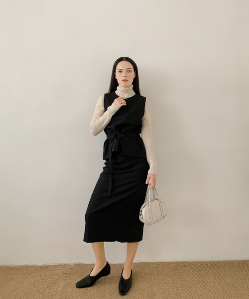 DECADE CLASSIC(ディケイド クラシック)の「DECADE CLASSIC タイトロングスカート(スカート・レディース・ブラック/グレー・LARGE/MEDIUM)」の6枚目の写真