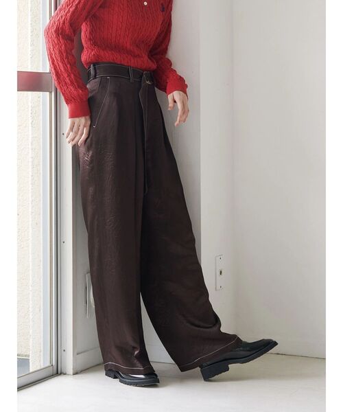 TONAL（トーナル）の「アセテート配色STワイドパンツ（その他パンツ・レディース・ブラウン/ミント/ベージュ・SMALL/MEDIUM）」の2枚目の写真