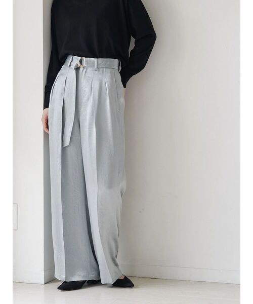 TONAL（トーナル）の「アセテート配色STワイドパンツ（その他パンツ・レディース・ブラウン/ミント/ベージュ・SMALL/MEDIUM）」の4枚目の写真