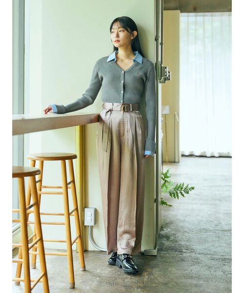 TONAL（トーナル）の「アセテート配色STワイドパンツ（その他パンツ・レディース・ブラウン/ミント/ベージュ・SMALL/MEDIUM）」の9枚目の写真