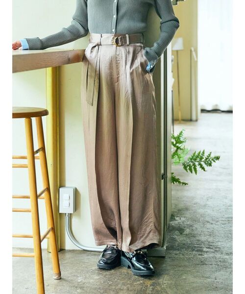 TONAL（トーナル）の「アセテート配色STワイドパンツ（その他パンツ・レディース・ブラウン/ミント/ベージュ・SMALL/MEDIUM）」の10枚目の写真