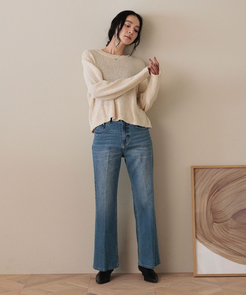 LOWRYS FARM(ローリーズファーム)の「ストレッチデニムフレアパンツ 588985(デニムパンツ・レディース・ブルー/ブラック/ライトブルー・LARGE/MEDIUM)」の7枚目の写真