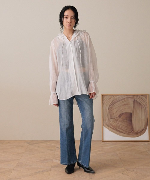 LOWRYS FARM(ローリーズファーム)の「ストレッチデニムフレアパンツ 588985(デニムパンツ・レディース・ブルー/ブラック/ライトブルー・LARGE/MEDIUM)」の9枚目の写真