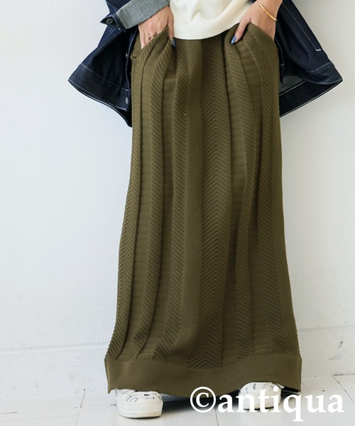 antiqua(アンティカ)の「スポンジニットロングスカート(スカート・レディース・ブルー/ブラック/カーキ/レッド・ONESIZE)」の10枚目の写真