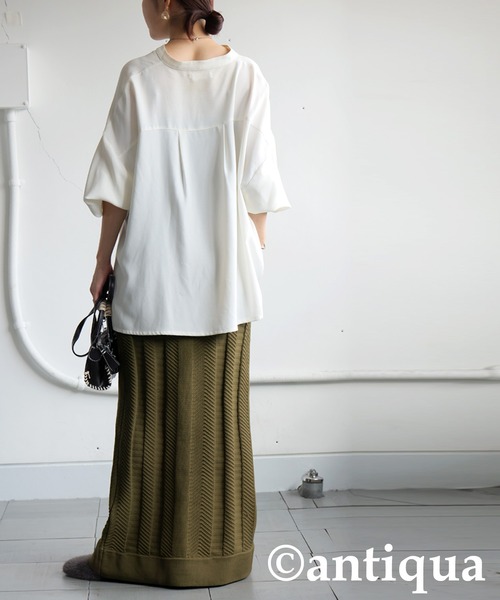 antiqua(アンティカ)の「スポンジニットロングスカート(スカート・レディース・ブルー/ブラック/カーキ/レッド・ONESIZE)」の13枚目の写真