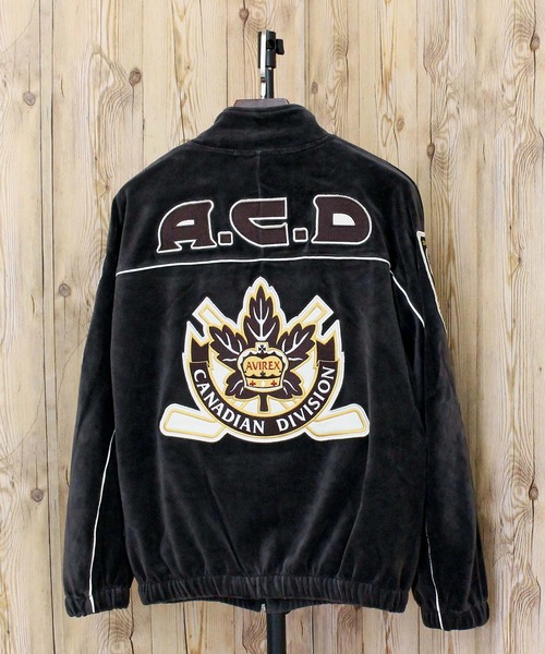 AVIREX（アヴィレックス）の「VELOUR RAGLAN SLEEVE STAND ZIP 'A.C.D'（ジャージ・メンズ・グリーン/ブラック・L/XL/XXL/M）」の4枚目の写真