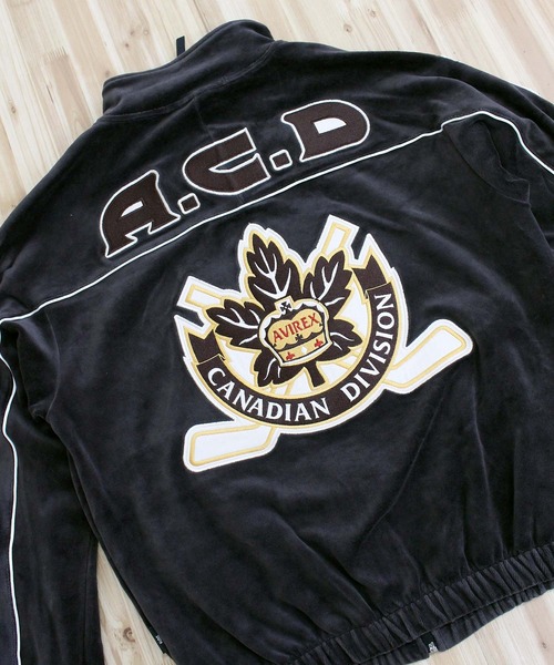 AVIREX（アヴィレックス）の「VELOUR RAGLAN SLEEVE STAND ZIP 'A.C.D'（ジャージ・メンズ・グリーン/ブラック・L/XL/XXL/M）」の6枚目の写真
