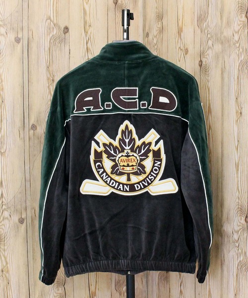 AVIREX（アヴィレックス）の「VELOUR RAGLAN SLEEVE STAND ZIP 'A.C.D'（ジャージ・メンズ・グリーン/ブラック・L/XL/XXL/M）」の8枚目の写真
