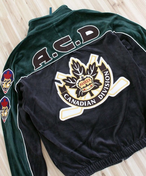 AVIREX（アヴィレックス）の「VELOUR RAGLAN SLEEVE STAND ZIP 'A.C.D'（ジャージ・メンズ・グリーン/ブラック・L/XL/XXL/M）」の10枚目の写真