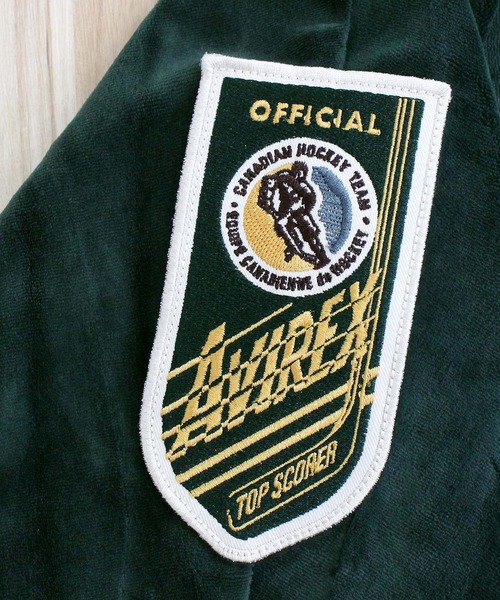 AVIREX（アヴィレックス）の「VELOUR RAGLAN SLEEVE STAND ZIP 'A.C.D'（ジャージ・メンズ・グリーン/ブラック・L/XL/XXL/M）」の14枚目の写真