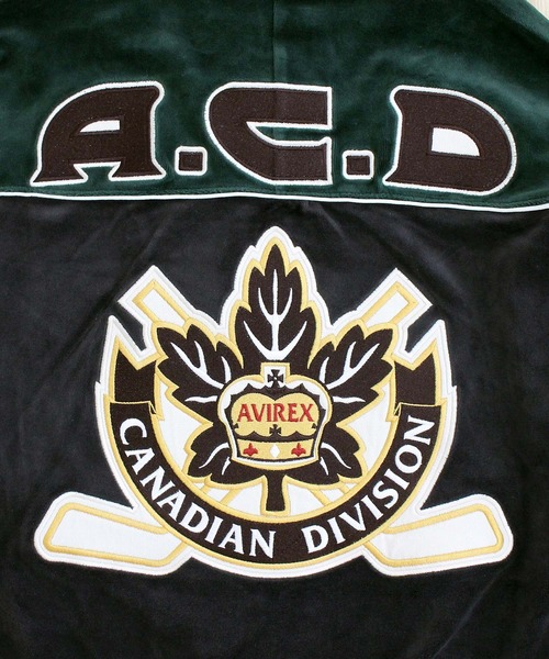 AVIREX（アヴィレックス）の「VELOUR RAGLAN SLEEVE STAND ZIP 'A.C.D'（ジャージ・メンズ・グリーン/ブラック・L/XL/XXL/M）」の16枚目の写真