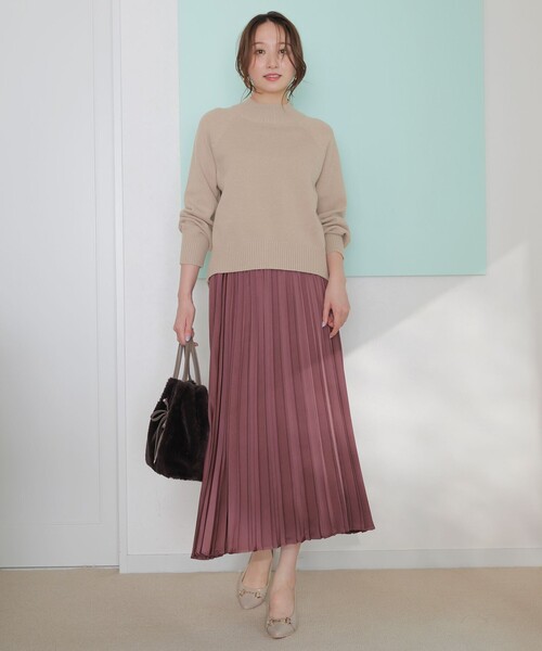 セール】【2SET】ボリューム ニット×プリーツ スカート セット