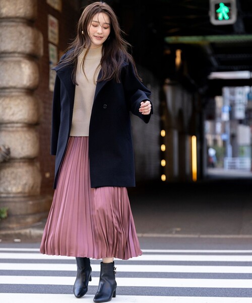 セール】【2SET】ボリューム ニット×プリーツ スカート セット