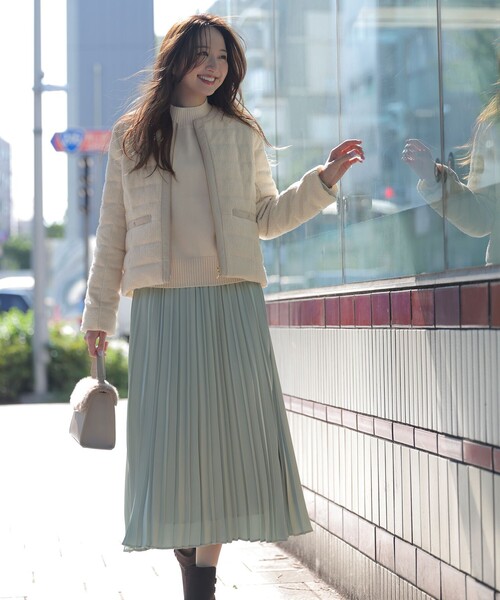 セール】【2SET】ボリューム ニット×プリーツ スカート セット