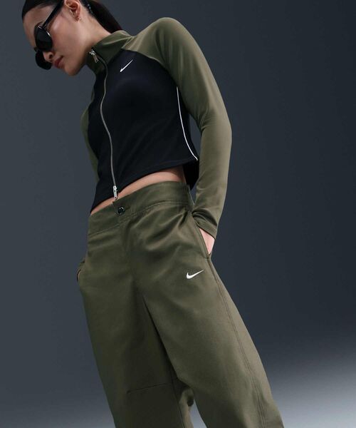 olive green nike tracksuit womens