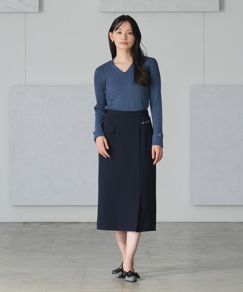 TRUDEA（トルディア）の「ビットデザインタイトスカート（スカート・レディース・チャコールグレー/ネイビー・SMALL/MEDIUM/LARGE）」の2枚目の写真