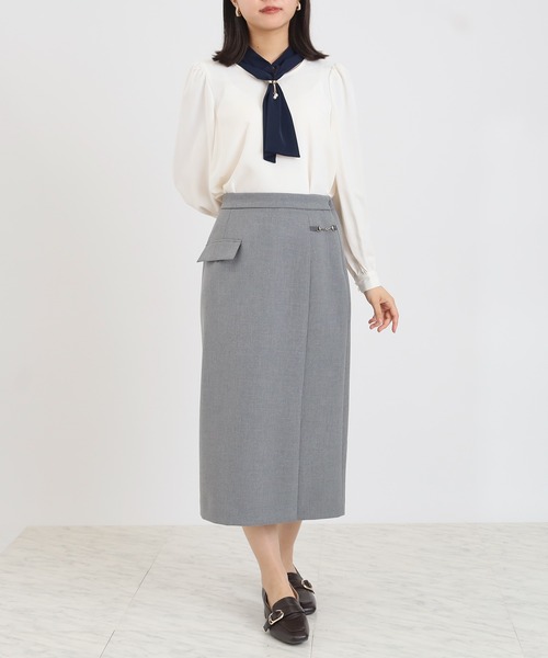 TRUDEA（トルディア）の「ビットデザインタイトスカート（スカート・レディース・チャコールグレー/ネイビー・SMALL/MEDIUM/LARGE）」の7枚目の写真