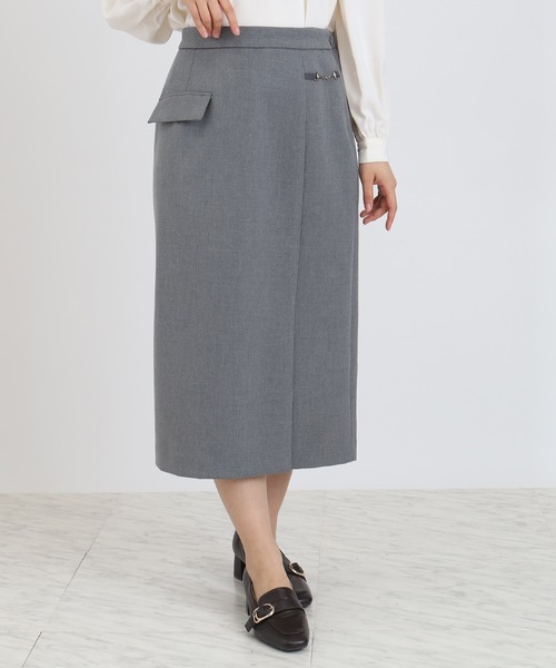 TRUDEA（トルディア）の「ビットデザインタイトスカート（スカート・レディース・チャコールグレー/ネイビー・SMALL/MEDIUM/LARGE）」の3枚目の写真