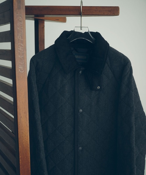 LAVENHAM（ラベンハム）の「【LAVENHAM for ADAM ET ROPE'】別注 CHANTRY WOOL（ナイロンジャケット・レディース・ブラック・M/S）」の6枚目の写真