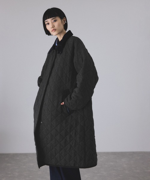 LAVENHAM（ラベンハム）の「【LAVENHAM for ADAM ET ROPE'】別注 CHANTRY WOOL（ナイロンジャケット・レディース・ブラック・M/S）」の7枚目の写真
