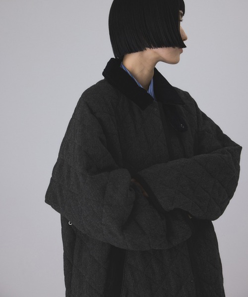 LAVENHAM（ラベンハム）の「【LAVENHAM for ADAM ET ROPE'】別注 CHANTRY WOOL（ナイロンジャケット・レディース・ブラック・M/S）」の11枚目の写真
