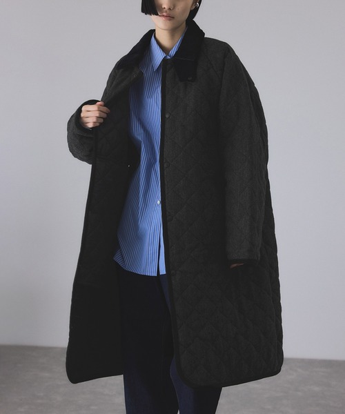 LAVENHAM（ラベンハム）の「【LAVENHAM for ADAM ET ROPE'】別注 CHANTRY WOOL（ナイロンジャケット・レディース・ブラック・M/S）」の16枚目の写真