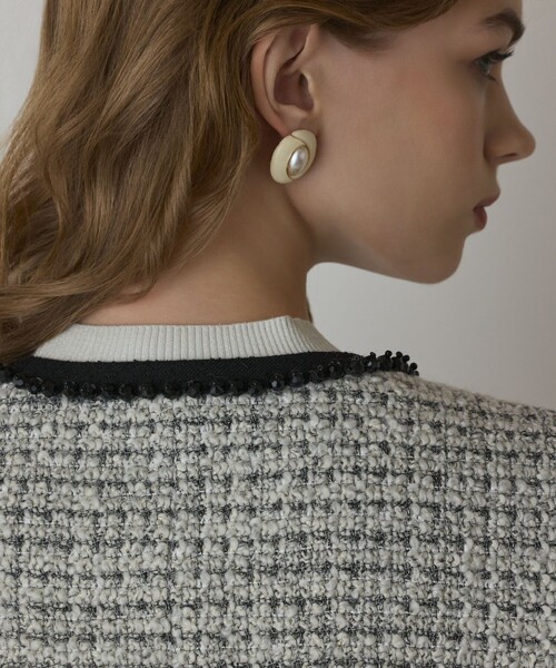 GRACE CONTINENTAL（グレースコンチネンタル）の「ツイードペプラムベスト（ベスト・レディース・ブラック/ホワイト・36/38）」の12枚目の写真