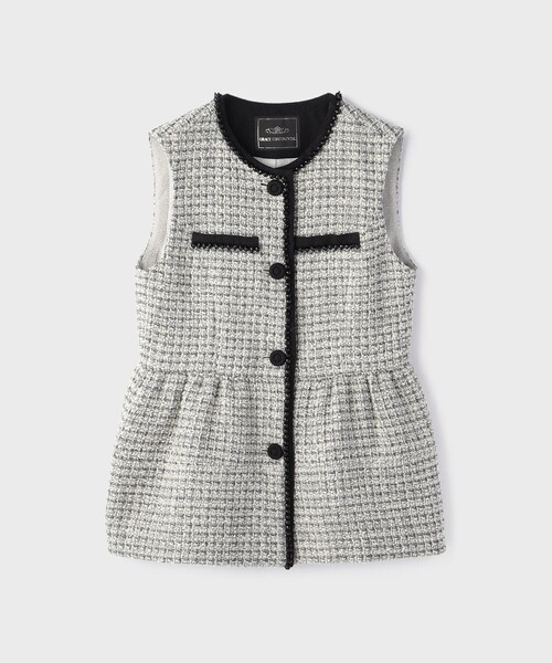 GRACE CONTINENTAL（グレースコンチネンタル）の「ツイードペプラムベスト（ベスト・レディース・ブラック/ホワイト・36/38）」の14枚目の写真