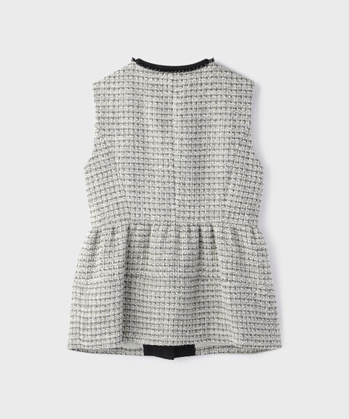 GRACE CONTINENTAL（グレースコンチネンタル）の「ツイードペプラムベスト（ベスト・レディース・ブラック/ホワイト・36/38）」の15枚目の写真