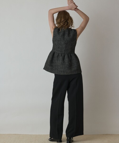 GRACE CONTINENTAL（グレースコンチネンタル）の「ツイードペプラムベスト（ベスト・レディース・ブラック/ホワイト・36/38）」の19枚目の写真