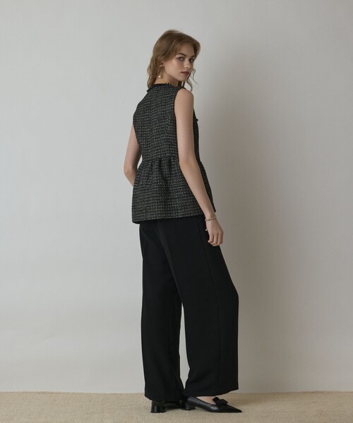GRACE CONTINENTAL（グレースコンチネンタル）の「ツイードペプラムベスト（ベスト・レディース・ブラック/ホワイト・36/38）」の20枚目の写真