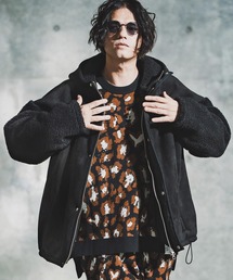 GLIMCLAP(ONbv)mj11096-Boa & Mouton Panel Hoodie Jacket {A×tFCN[gt[fbhWPbg(192-037-gla-cf)(̑AE^[)