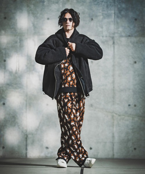 GLIMCLAP(グリムクラップ)の「mj11096-Boa & Mouton Panel Hoodie Jacket ボア×フェイクムートンフーデッドジャケット(192-037-gla-cf)(その他アウター・メンズ・ブラック/ブラウン・S/M/L)」の7枚目の写真