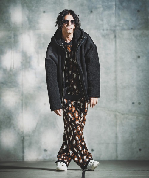 GLIMCLAP(グリムクラップ)の「mj11096-Boa & Mouton Panel Hoodie Jacket ボア×フェイクムートンフーデッドジャケット(192-037-gla-cf)(その他アウター・メンズ・ブラック/ブラウン・S/M/L)」の8枚目の写真