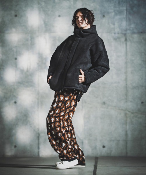 GLIMCLAP(グリムクラップ)の「mj11096-Boa & Mouton Panel Hoodie Jacket ボア×フェイクムートンフーデッドジャケット(192-037-gla-cf)(その他アウター・メンズ・ブラック/ブラウン・S/M/L)」の10枚目の写真