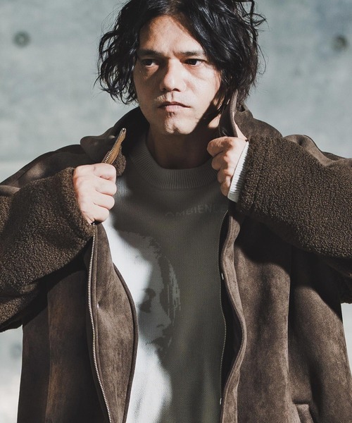 GLIMCLAP(グリムクラップ)の「mj11096-Boa & Mouton Panel Hoodie Jacket ボア×フェイクムートンフーデッドジャケット(192-037-gla-cf)(その他アウター・メンズ・ブラック/ブラウン・S/M/L)」の12枚目の写真