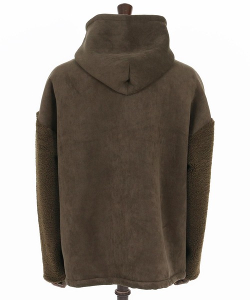 GLIMCLAP(グリムクラップ)の「mj11096-Boa & Mouton Panel Hoodie Jacket ボア×フェイクムートンフーデッドジャケット(192-037-gla-cf)(その他アウター・メンズ・ブラック/ブラウン・S/M/L)」の20枚目の写真