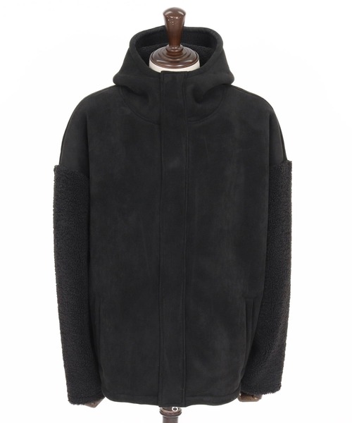 GLIMCLAP(グリムクラップ)の「mj11096-Boa & Mouton Panel Hoodie Jacket ボア×フェイクムートンフーデッドジャケット(192-037-gla-cf)(その他アウター・メンズ・ブラック/ブラウン・S/M/L)」の22枚目の写真
