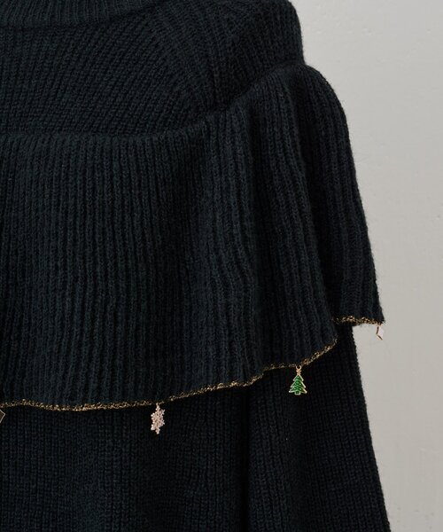 BEARDSLEY（ビアズリー）の「オーナメントフリルニット（ニット/セーター・レディース・ブラック・FREE）」の16枚目の写真