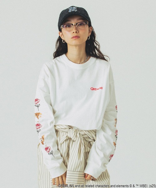 ROSE BUD(ローズバッド)の「(ROSE BUD LIMITED)GREMLINS ROSE L/S TEE(Tシャツ/カットソー・レディース・ホワイト/ブラック・ONE SIZE)」の10枚目の写真
