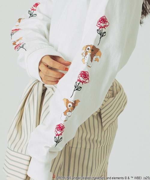 ROSE BUD(ローズバッド)の「(ROSE BUD LIMITED)GREMLINS ROSE L/S TEE(Tシャツ/カットソー・レディース・ホワイト/ブラック・ONE SIZE)」の15枚目の写真