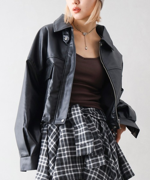 SCOTCLUB 27,000円フェイクレザーショートブルゾン ブラック SCOTCLUB 27,000円フェイクレザーショートブルゾン ブラック SCOTCLUB