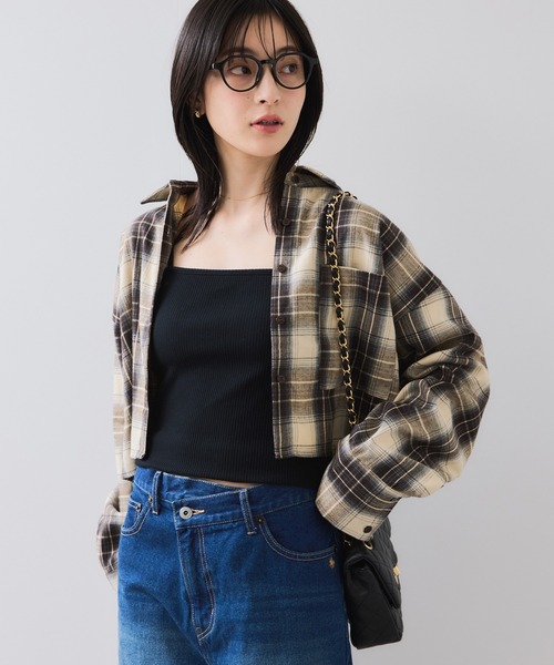 VIS（ビス）の「【WEB/一部店舗限定】オンブレチェックショートシャツ（シャツ/ブラウス・レディース・ブラウン/ブラック系その他/グリーン系その他・FREE）」の19枚目の写真