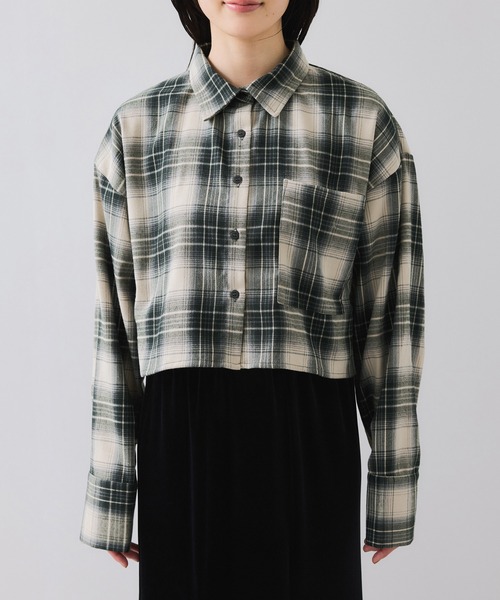 VIS（ビス）の「【WEB/一部店舗限定】オンブレチェックショートシャツ（シャツ/ブラウス・レディース・ブラウン/ブラック系その他/グリーン系その他・FREE）」の22枚目の写真